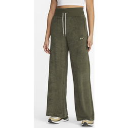 Nike Sportswear Women's High-Waisted Wide-Leg Terry Trousers Green