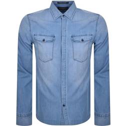 Replay Denim Long Sleeve Shirt Blue blue