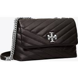 Tory Burch Small Kira Chevron Convertible Shoulder Bag - Black/Rolled Nickel