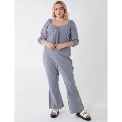 Blue Vanilla Curve Gingham Jumpsuit