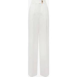 Reiss Womens White Hollie High-rise Linen-blend Trousers 12R