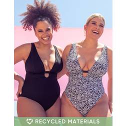 Curvy Kate Sundown Reversible Non-Wired Swimsuit Black Print