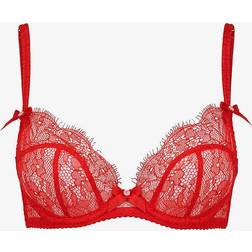 Agent Provocateur Lorna Lace Plunge Underwired Bra - Red