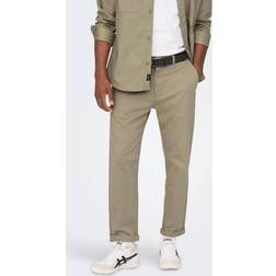 Only & Sons Onskent Cropped Chino Byxor Chinchilla