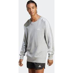 Adidas Essentials French Terry 3-Stripes Sweatshirt - Medium Grey Heather