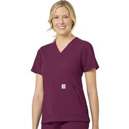 Carhartt Women's Women's Rugged Flex Modern Fit 4-Pkt V-Neck Top Wine