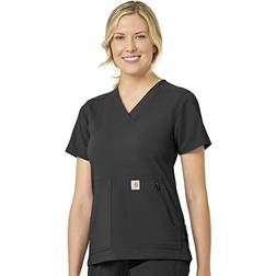 Carhartt Women's Women's Rugged Flex Modern Fit 4-Pkt V-Neck Top Black