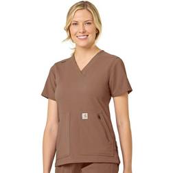 Carhartt Women's Women's Rugged Flex Modern Fit 4-Pkt V-Neck Top Nutmeg