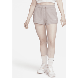 Nike Sportswear-jerseyshorts med høj talje og rib til kvinder brun