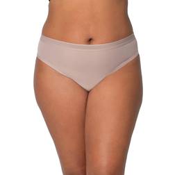 Curvy Couture Sheer Mesh Hi-Cut Brief Bark