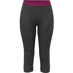 Odlo Women's Underpants BL Bottom 3/4 - Graphite Grey Melange/Festival Fuchsia