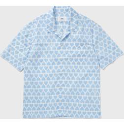 Ami Paris Heart Print Vacation Shirt - Sky Blue/White