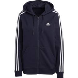 Adidas Essentials 3-Stripes French Terry Regular Full-zip Hoodie - Legend Ink/White