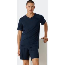 Schiesser Pyjamasset Kort - Mörkblå