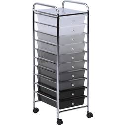 Honey Can Do 10-Drawer Grayscale Trolley Table