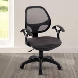 Techni Mobili Executive Task Chair With Non-Marking Caster Wheels, Office Chair With Adjustable Height, Black Silla de oficina