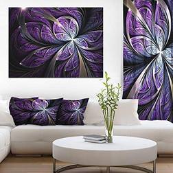 Design Art PT11869-20-12 Glittering Purple Fractal Flower Large Floral Wall Decor