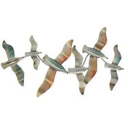 J.D. Yeatts Metal Flying Seagulls Coastal Bird Figurine