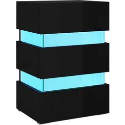 vidaXL LED Cabinet High Gloss Bedside Table 35x45cm