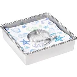 Mariposa Seaside Scallop Shell Beaded Blue/Gray Napkin Holder