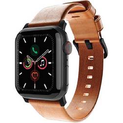 Journey Apple Watch 42/44/45mm/Apple Watch Ultra Armband Äkta Läder Tan