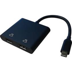 Deltaco USB-C 2 HDMI 4K/60Hz HUB 0,1m