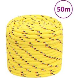 vidaXL Corde de Bateau Corde de Levage Câble d'Amarrage Ancrage Navire Lignes de Gréement Corde à Linge Jaune 18 mm 50 m Polypropylène