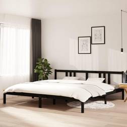 vidaXL Estructura De Cama De Madera Maciza Negro 200x200 cm