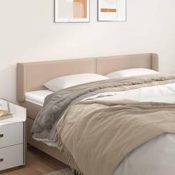 vidaXL Med Kanter Cappuccino 183x16x78/88 cm Konstläder Sänggavel