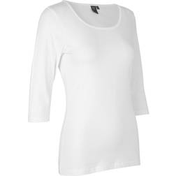 ID 0597 Stretch T-shirt ¾ ærmet dame-Hvid-2XL