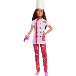 Mattel Barbie Career Pastry Chef Doll with Hat & Cake Slice HKT67