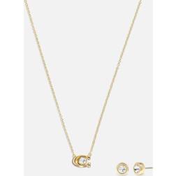 Coach Signature Gold-Tone Necklace and Earrings Set