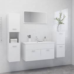 vidaXL Juego De Muebles De Baño Madera De Ingeniería Blanco