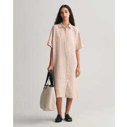 Gant Dam Kortärmad skjortklänning linne Beige