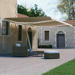 vidaXL Tenda Automatica Con Sensore Vento e LED 500x300 cm Crema