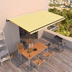 vidaXL Tenda Da Sole Retrattile Automatica 500x300 cm Giallo e Bianco