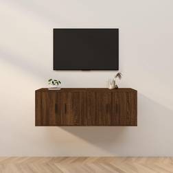 vidaXL Mobili Porta A Parete 2 pz Rovere Marrone 57x34.5x40 cm Mobile TV