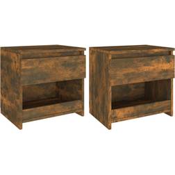 vidaXL smoked oak Bedside Table 30x40cm