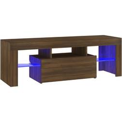 vidaXL Cabinet with LED Lights Brown Oak TV-bänk 120x40cm