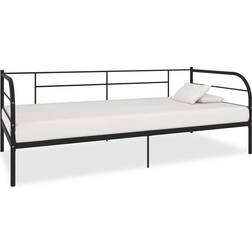vidaXL Päivävuoteenrunko Musta Metalli 90 x 200 cm