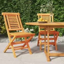 vidaXL Sedie Da Giardino Pieghevole 2 pz 47x63 x 90 cm Legno Massello Teak