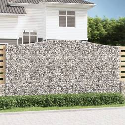 vidaXL Cesti Gabbioni Ad Arco 3 pz 400x30x200/220 cm Ferro Zincato Arredo Giardino