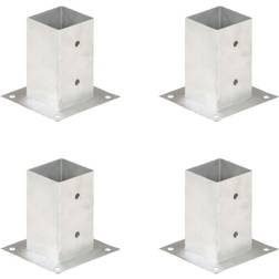 vidaXL Ancres de Poteau 4 pcs Métal Galvanisé 81 mm