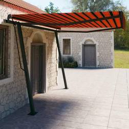 vidaXL Tenda Sole Retrattile Manuale Con Pali 4x3 m - Multicolore