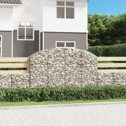 vidaXL Cesto Gabbione Ad Arco 200x30x120/140 cm Ferro Zincato