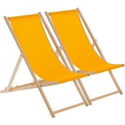 Harbour Housewares Wooden Folding Garden Sun Lounger Deck