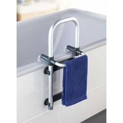 Wenko Séura Baignoire Main Courante Argent Aluminium 23 x H 52 x P 22.5 à 39 cm