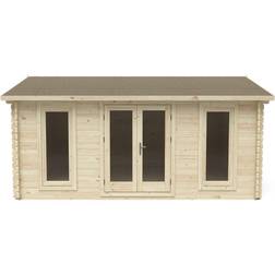 Forest Garden Rushock Roof Double Glazed Log Cabin (Building Area )