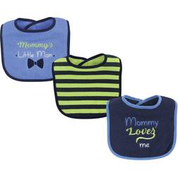 Luvable Friends Boys' Bibs Boy Blue & Green Stripe Bib Set