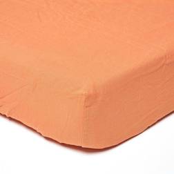 Homescapes Burnt Double Linen Fitted Bed Sheet Orange